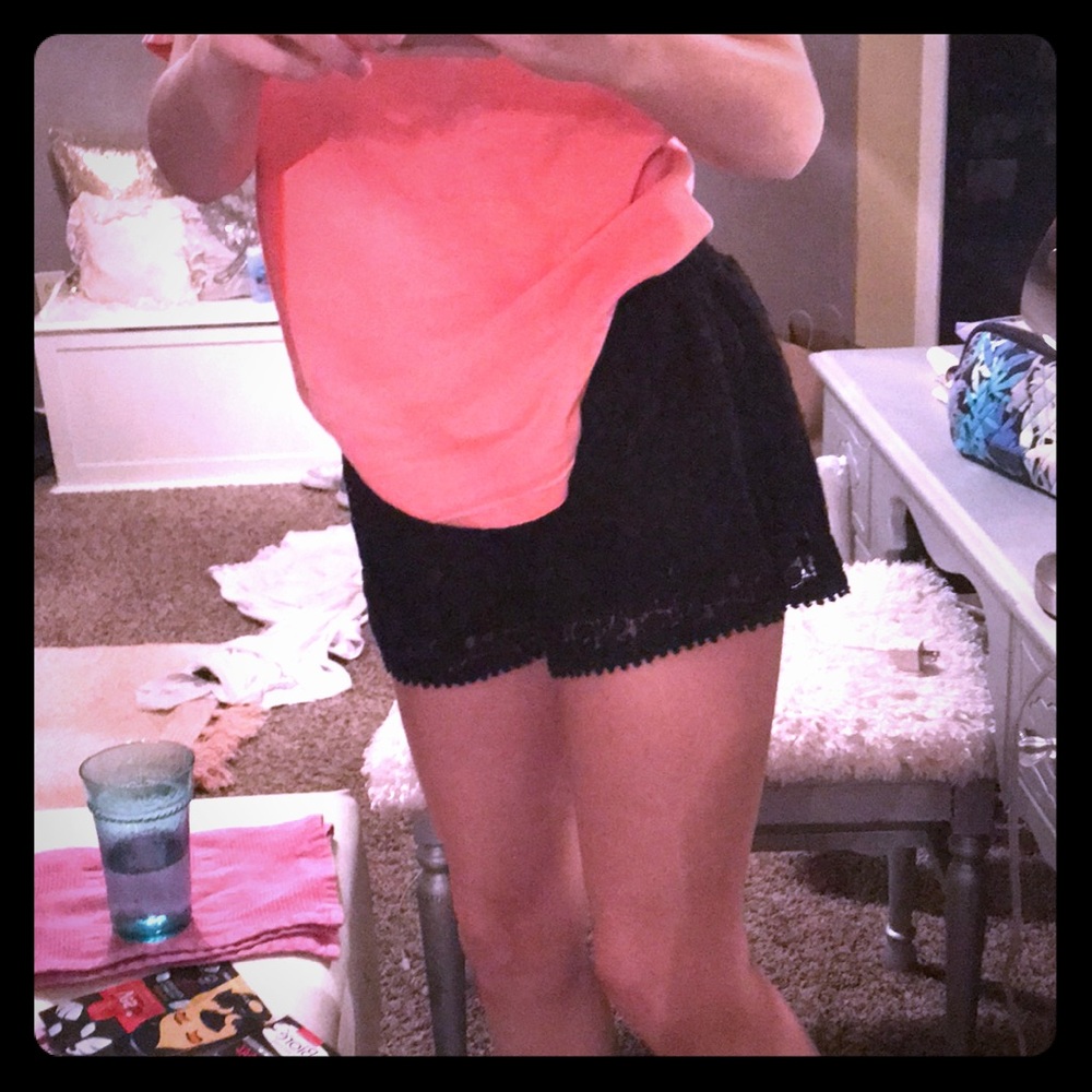 black mesh shorts